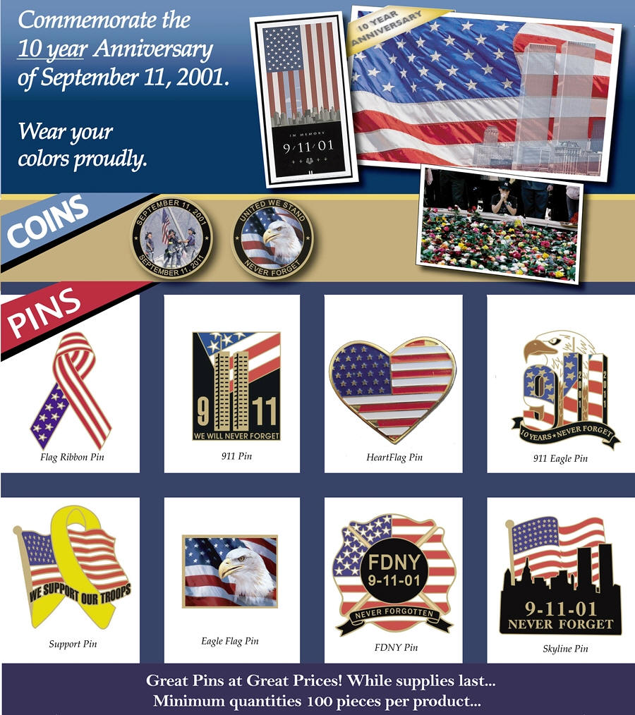 US USA 911 USA Ribbon Patriotic Hat Lapel Pin 